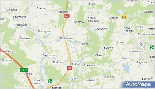 mapa Oleksin gmina Kołbiel, Oleksin gmina Kołbiel na mapie Targeo