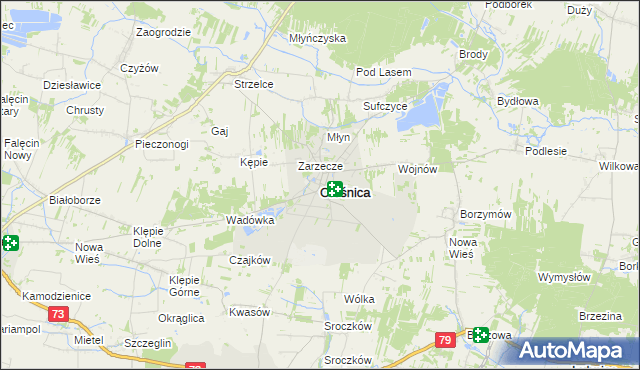 mapa Oleśnica powiat staszowski, Oleśnica powiat staszowski na mapie Targeo