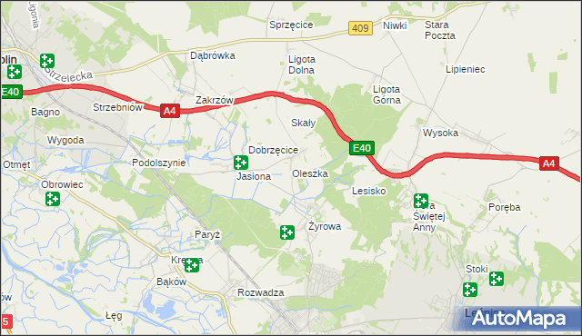 mapa Oleszka, Oleszka na mapie Targeo