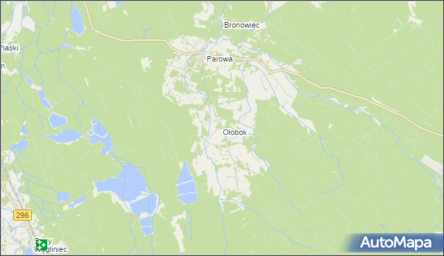 mapa Ołobok gmina Osiecznica, Ołobok gmina Osiecznica na mapie Targeo