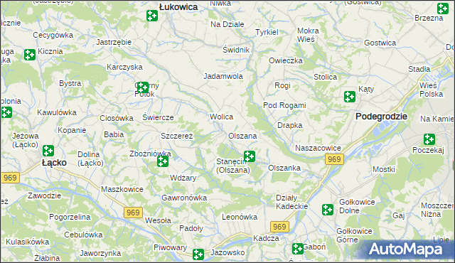 mapa Olszana, Olszana na mapie Targeo