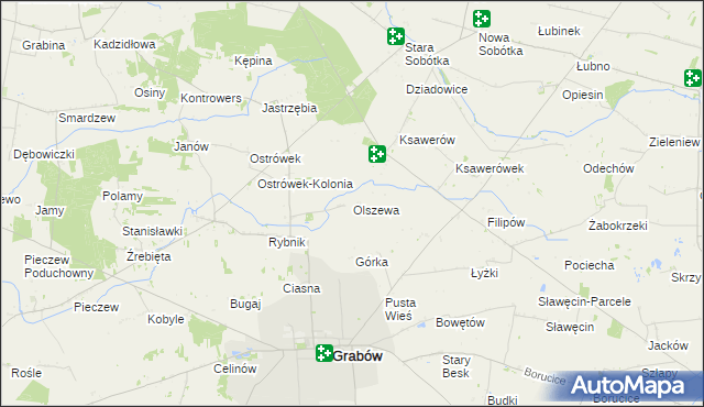 mapa Olszewa, Olszewa na mapie Targeo