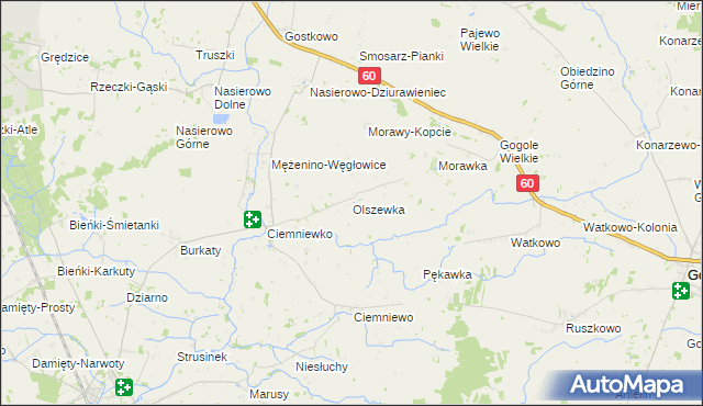 mapa Olszewka gmina Sońsk, Olszewka gmina Sońsk na mapie Targeo