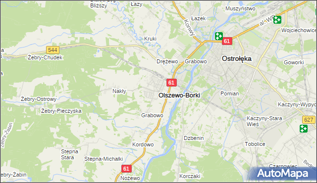 mapa Olszewo-Borki, Olszewo-Borki na mapie Targeo