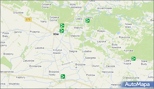 mapa Olszowiec gmina Iłów, Olszowiec gmina Iłów na mapie Targeo