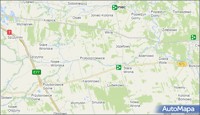 mapa Omięciny, Omięciny na mapie Targeo