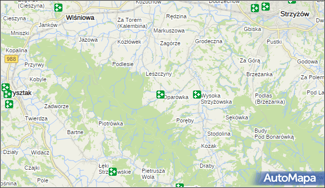 mapa Oparówka, Oparówka na mapie Targeo