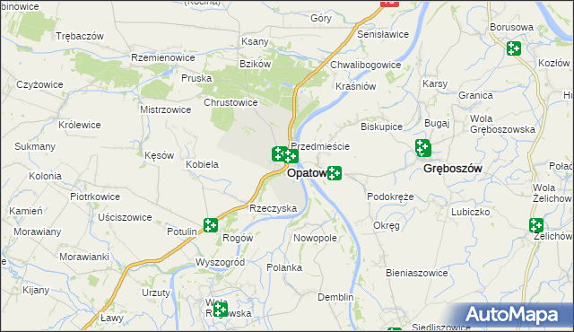 mapa Opatowiec powiat kazimierski, Opatowiec powiat kazimierski na mapie Targeo