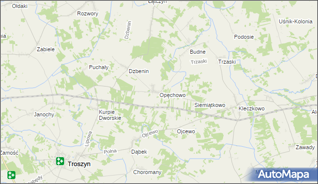 mapa Opęchowo, Opęchowo na mapie Targeo