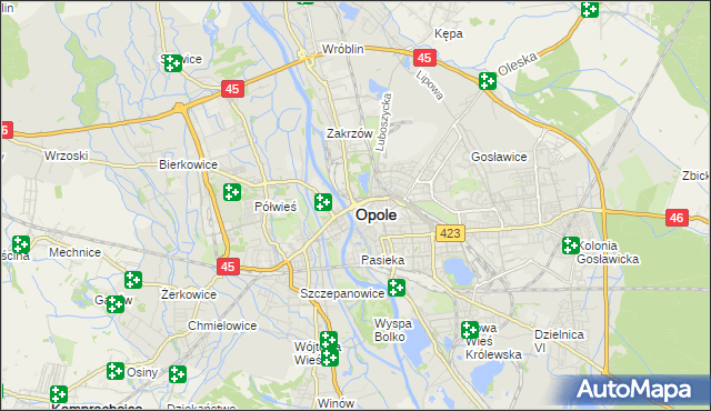 mapa Opola, Opole na mapie Targeo