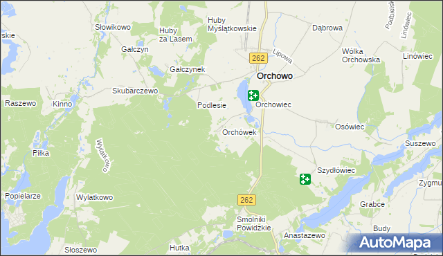 mapa Orchówek gmina Orchowo, Orchówek gmina Orchowo na mapie Targeo