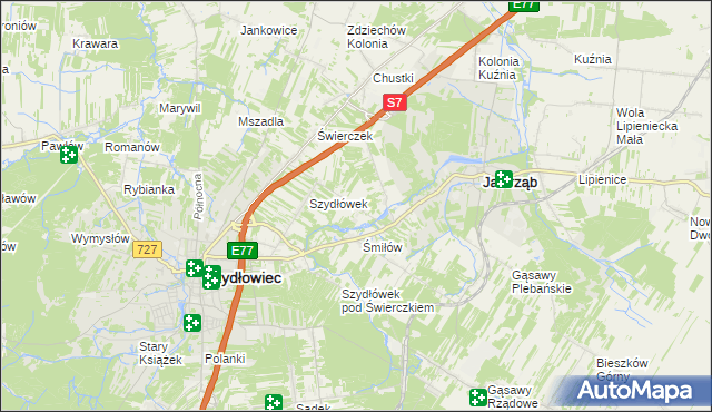 mapa Orłów gmina Jastrząb, Orłów gmina Jastrząb na mapie Targeo