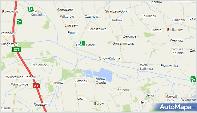 mapa Orłów-Kolonia, Orłów-Kolonia na mapie Targeo