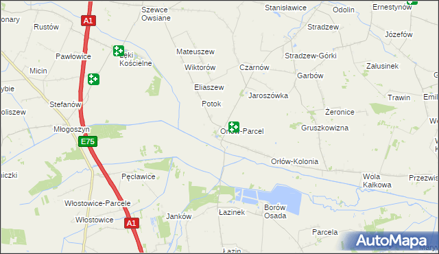 mapa Orłów-Parcel, Orłów-Parcel na mapie Targeo