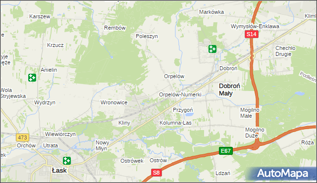 mapa Orpelów-Numerki, Orpelów-Numerki na mapie Targeo