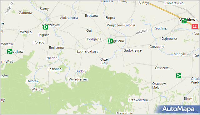 mapa Orzeł Biały, Orzeł Biały na mapie Targeo