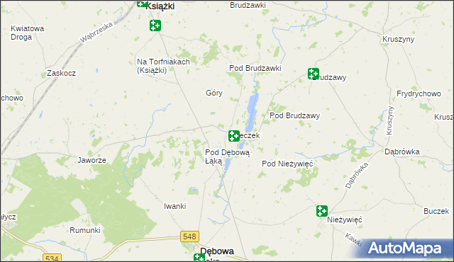 mapa Osieczek gmina Książki, Osieczek gmina Książki na mapie Targeo