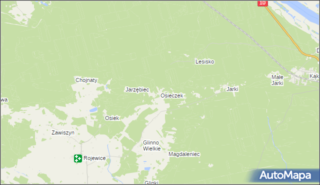 mapa Osieczek gmina Rojewo, Osieczek gmina Rojewo na mapie Targeo