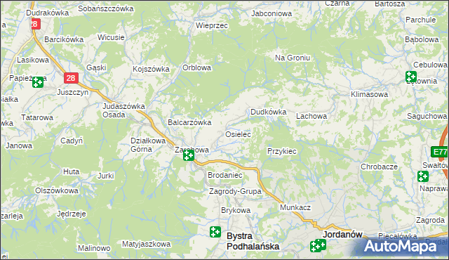 mapa Osielec, Osielec na mapie Targeo