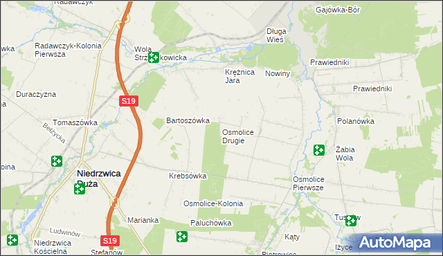 mapa Osmolice Drugie, Osmolice Drugie na mapie Targeo