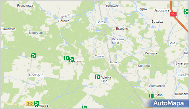 mapa Osolin, Osolin na mapie Targeo