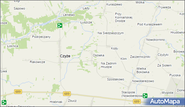 mapa Osówka gmina Czyże, Osówka gmina Czyże na mapie Targeo