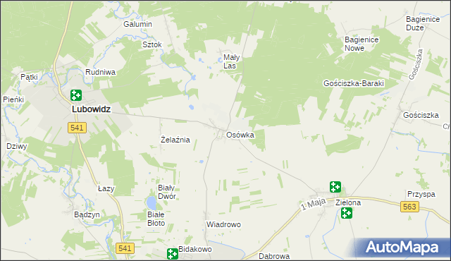 mapa Osówka gmina Lubowidz, Osówka gmina Lubowidz na mapie Targeo