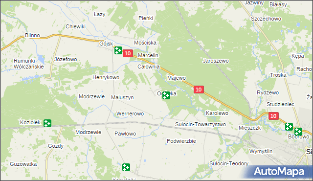 mapa Osówka gmina Sierpc, Osówka gmina Sierpc na mapie Targeo