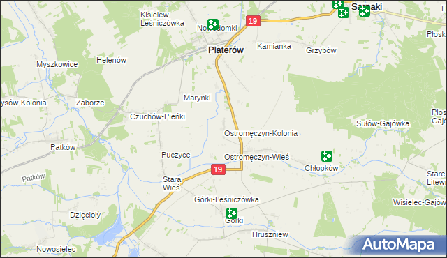 mapa Ostromęczyn-Kolonia, Ostromęczyn-Kolonia na mapie Targeo