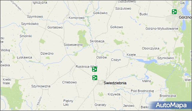 mapa Ostrów gmina Świedziebnia, Ostrów gmina Świedziebnia na mapie Targeo