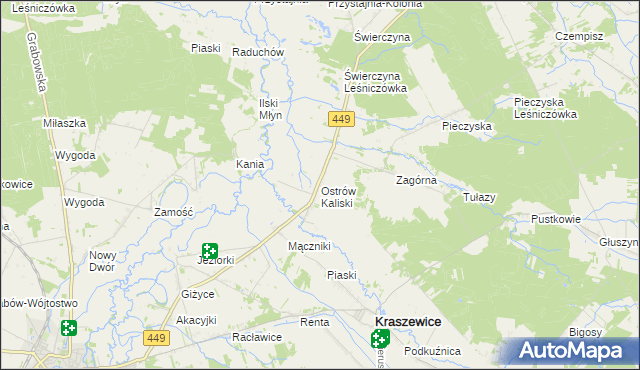 mapa Ostrów Kaliski, Ostrów Kaliski na mapie Targeo