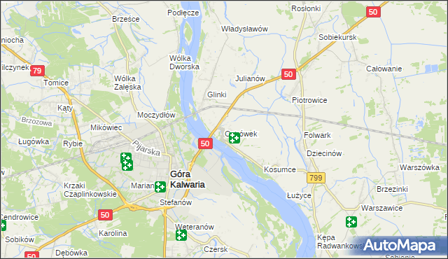 mapa Ostrówek gmina Karczew, Ostrówek gmina Karczew na mapie Targeo