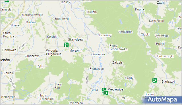 mapa Oświęcim gmina Doruchów, Oświęcim gmina Doruchów na mapie Targeo