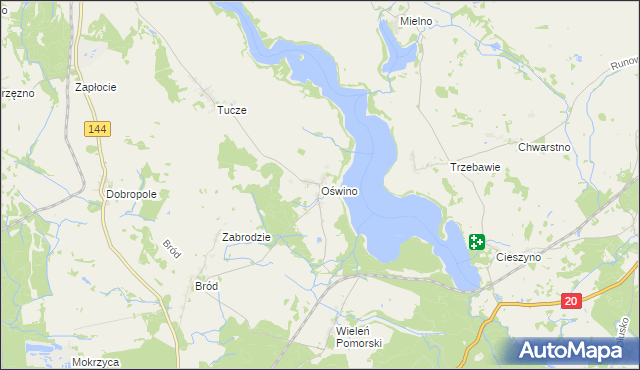 mapa Oświno, Oświno na mapie Targeo