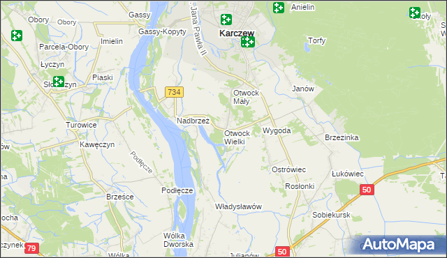 mapa Otwock Wielki, Otwock Wielki na mapie Targeo