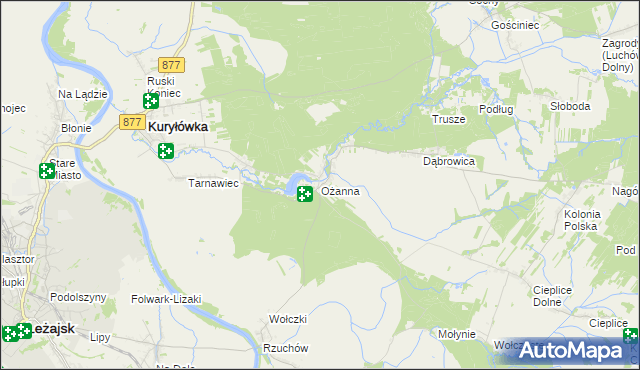 mapa Ożanna, Ożanna na mapie Targeo