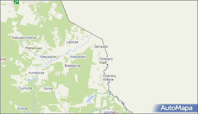 mapa Ozierany Małe, Ozierany Małe na mapie Targeo