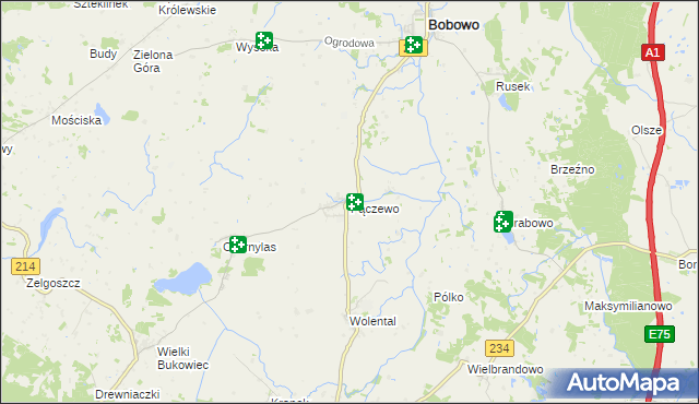 mapa Pączewo, Pączewo na mapie Targeo