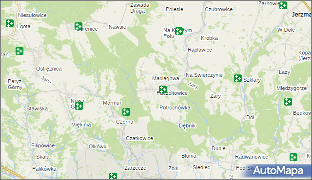 mapa Paczółtowice, Paczółtowice na mapie Targeo