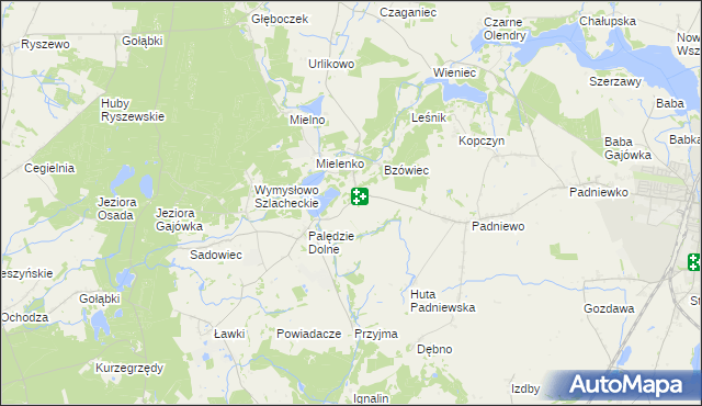 mapa Palędzie Kościelne, Palędzie Kościelne na mapie Targeo