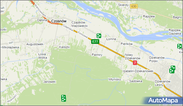 mapa Palmiry, Palmiry na mapie Targeo