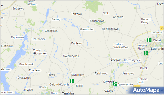 mapa Paniewek, Paniewek na mapie Targeo