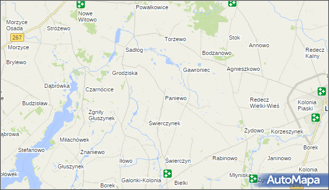 mapa Paniewo gmina Topólka, Paniewo gmina Topólka na mapie Targeo