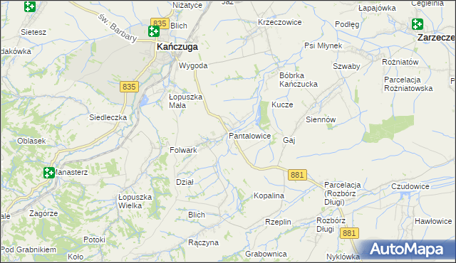 mapa Pantalowice, Pantalowice na mapie Targeo