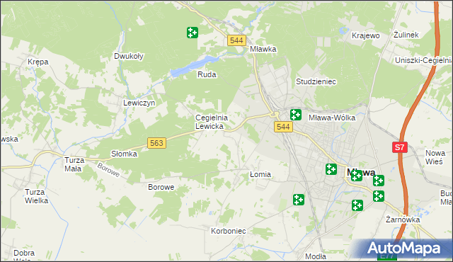 mapa Parcele Łomskie, Parcele Łomskie na mapie Targeo