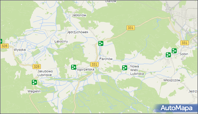 mapa Parchów, Parchów na mapie Targeo