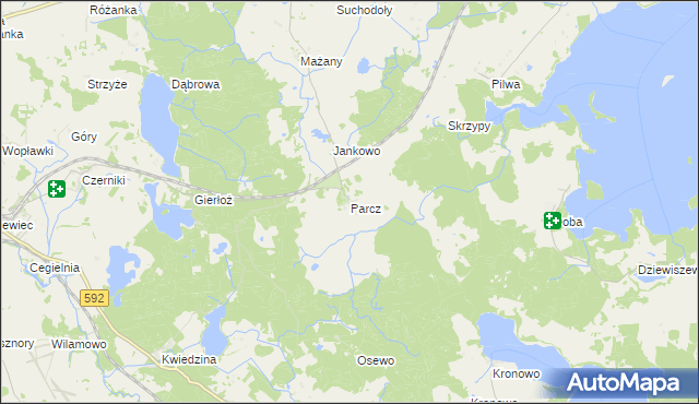 mapa Parcz, Parcz na mapie Targeo