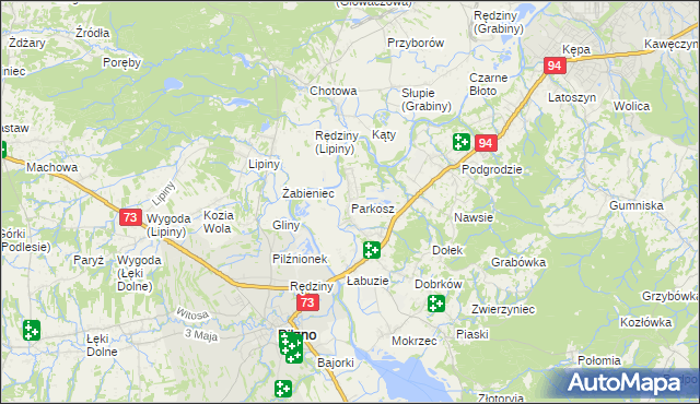 mapa Parkosz, Parkosz na mapie Targeo