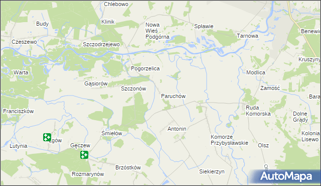 mapa Paruchów, Paruchów na mapie Targeo