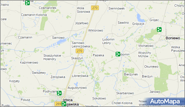 mapa Pasieka gmina Izbica Kujawska, Pasieka gmina Izbica Kujawska na mapie Targeo